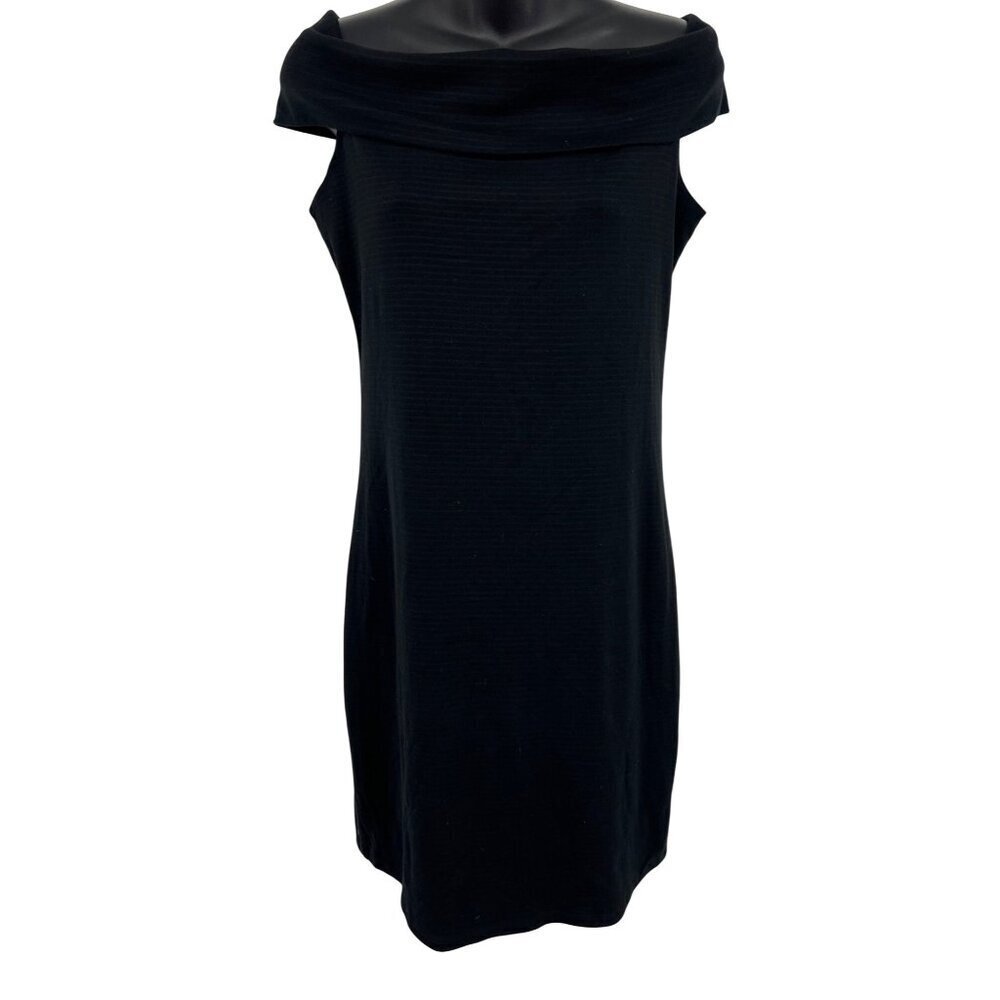 Abercrombie Fitch Black Dress Size Large Off Shoulder Bodycon Stripe Women New